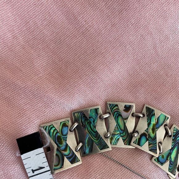 Sterling Silver and Abalone Bracelet Taxco Mexico - Picture 8 of 9
